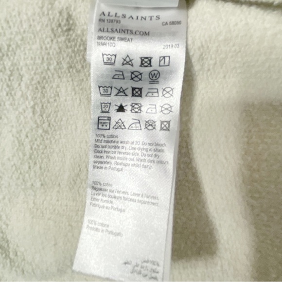 All Saints Brooke Sweat Cardigan Beige Knit Open Front Women’s Large L - Picture 7 of 8